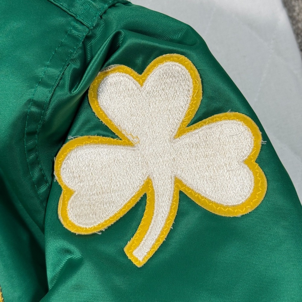 Vintage 80s 90s Starter Boston Celtics Satin Jacket NBA Shamrock Green USA Large - Picture 3 of 9
